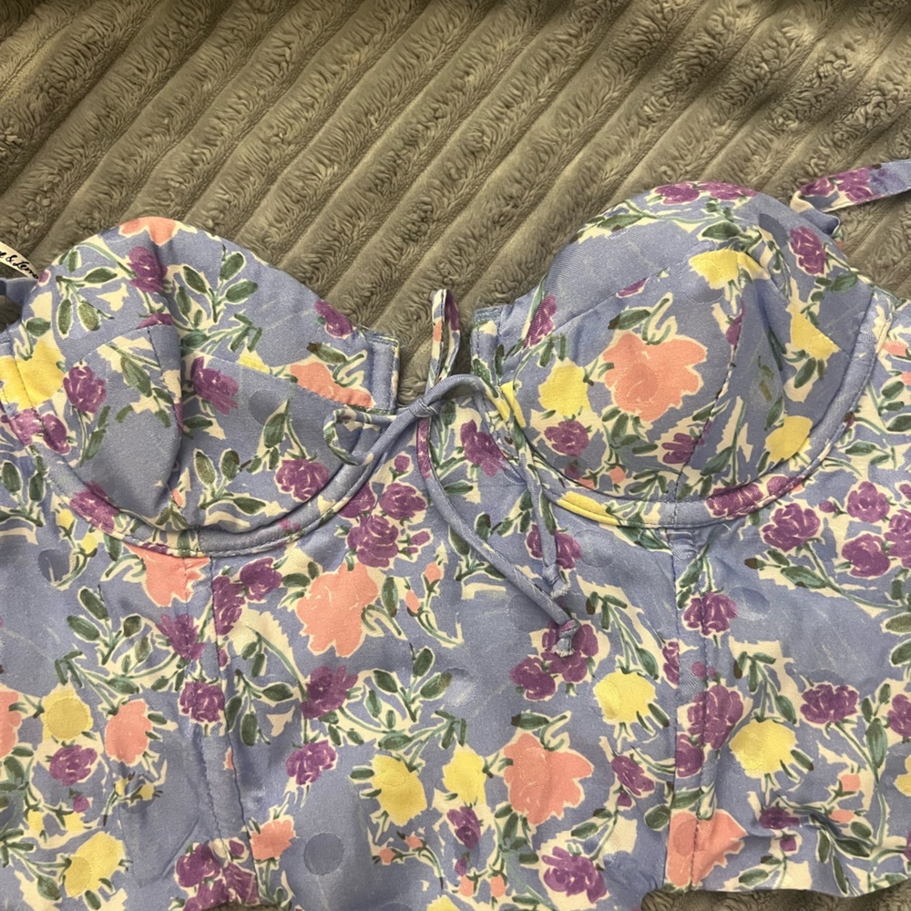 For Love And Lemons Purple Floral Top - Picture 2 of 4